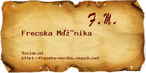 Frecska Mónika névjegykártya